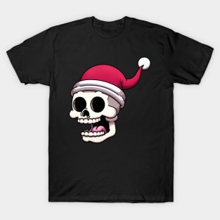 Skull With Christmas Hat T-Shirt